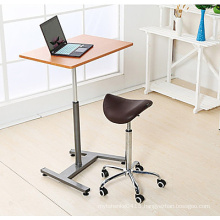 Manufactory Direct Height Adjustable Sit Stand Lifting Table Single Leg Laptop Desk with Casters/